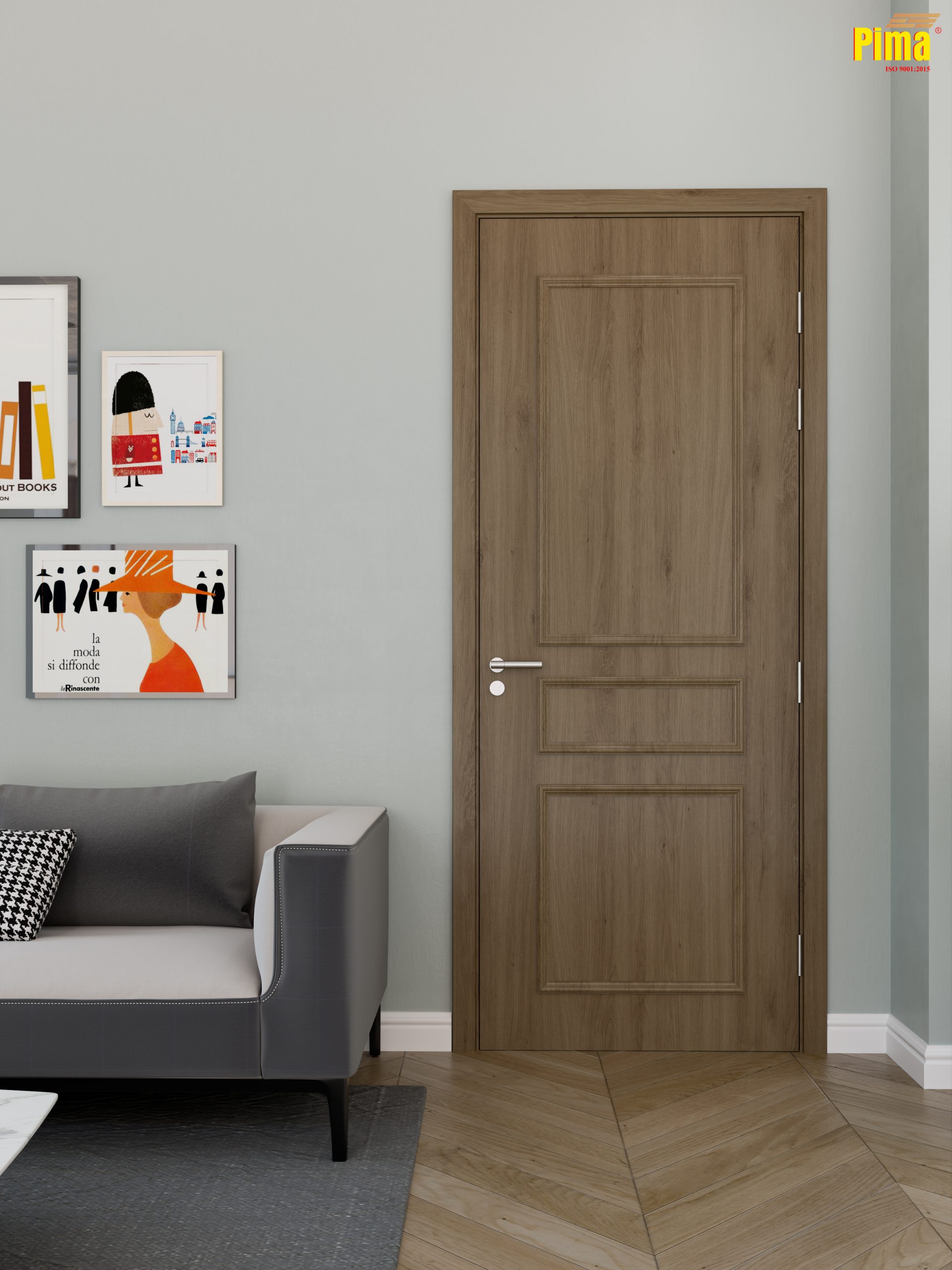 Cửa Composite phào chỉ nổi- W40