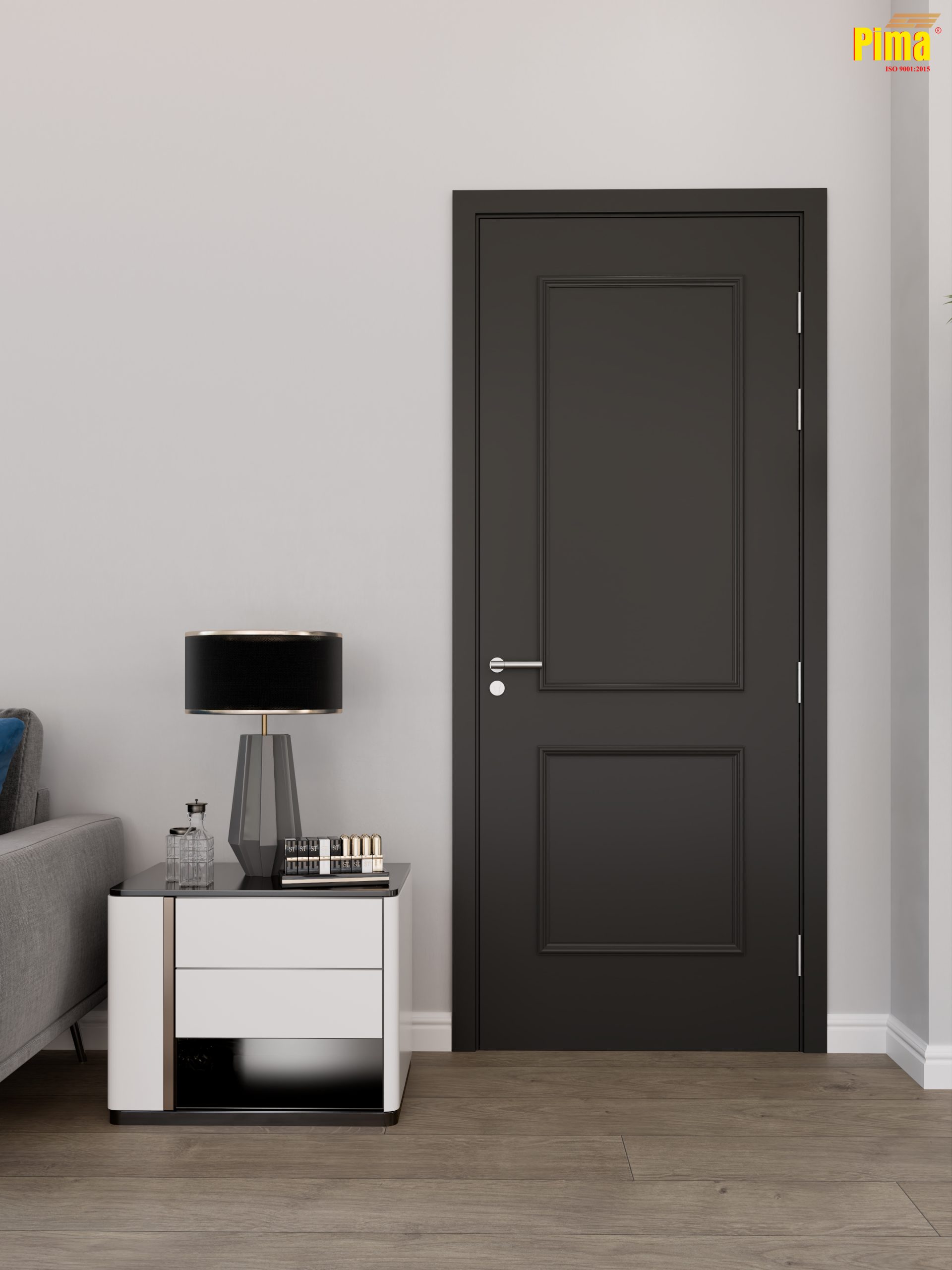 Cửa Composite phào chỉ nổi- T03