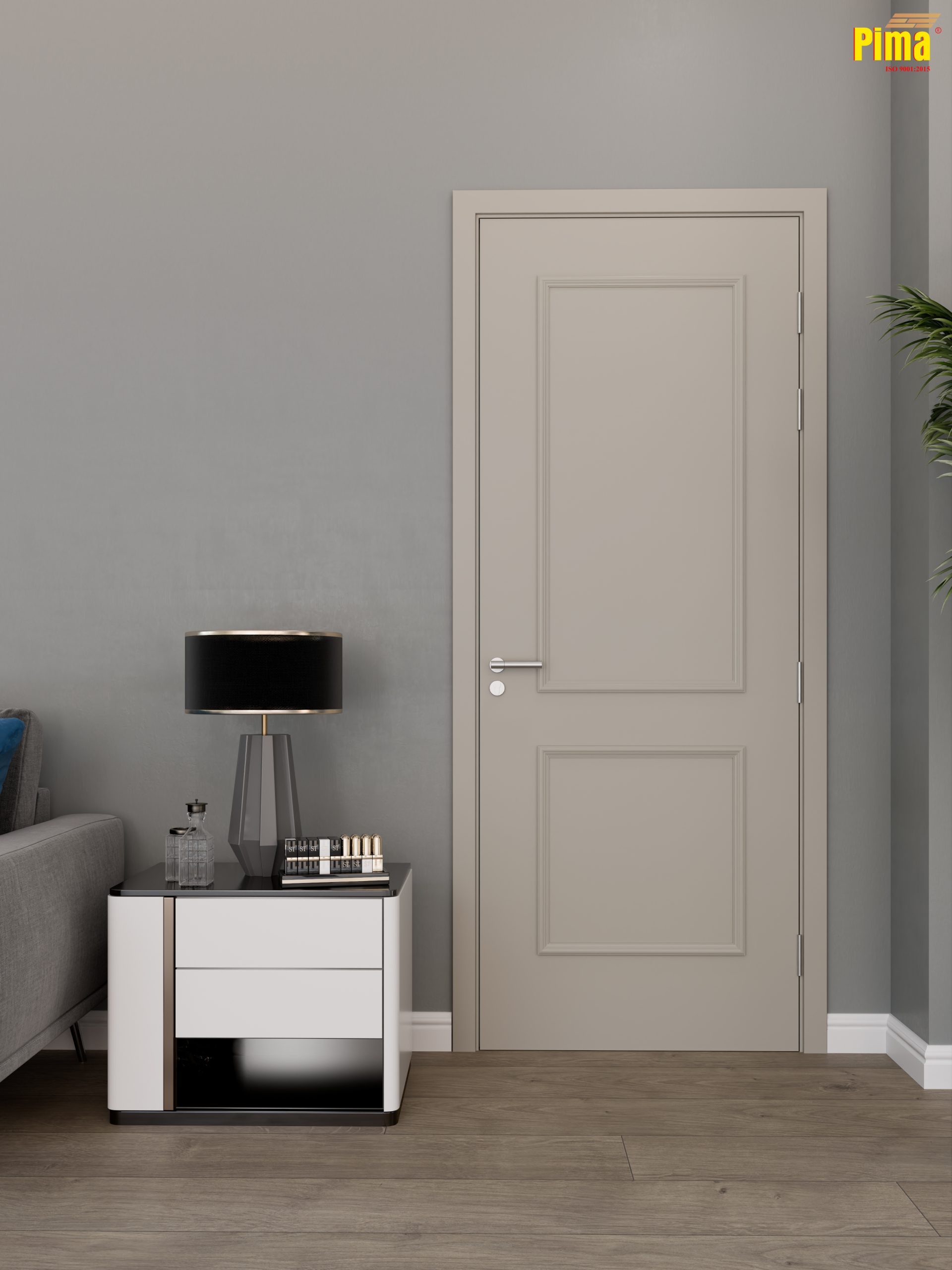 Cửa Composite phào chỉ nổi- T05