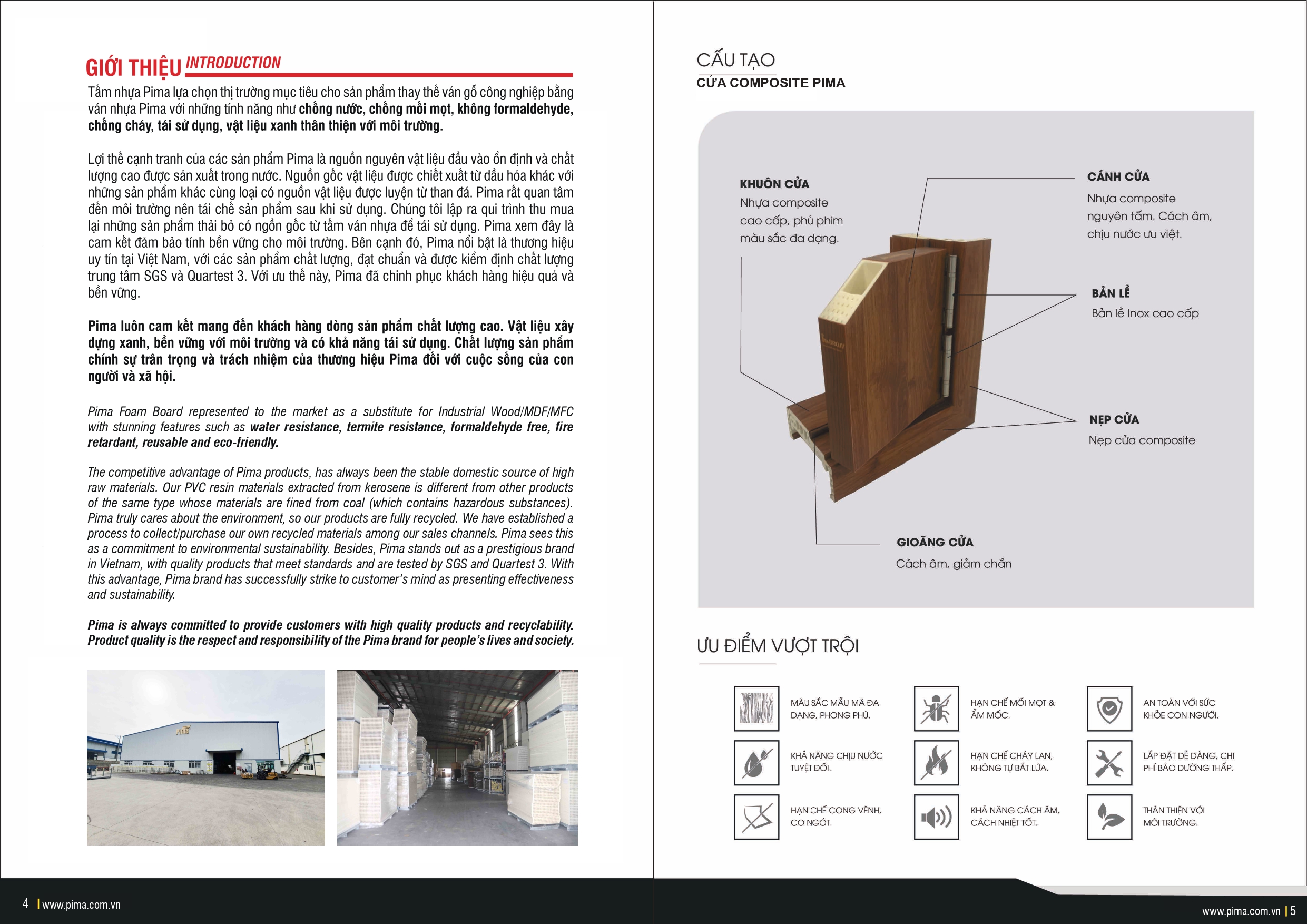 Ưu điểm cửa composite chỉ nẹp